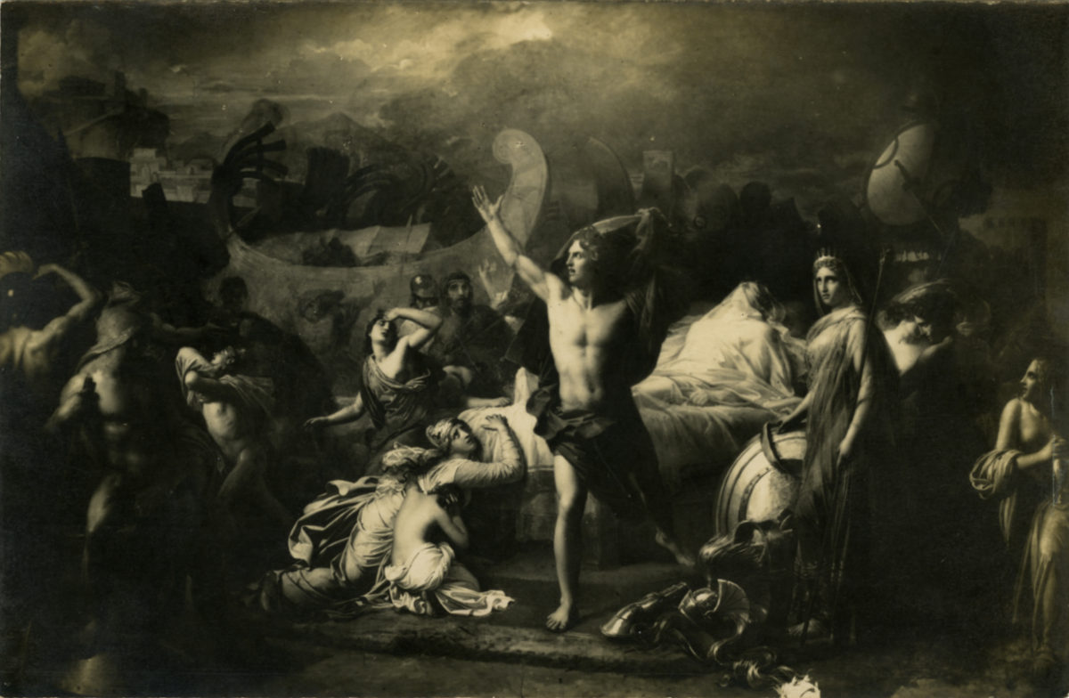 Achille jurant de venger la mort de Patrocle
